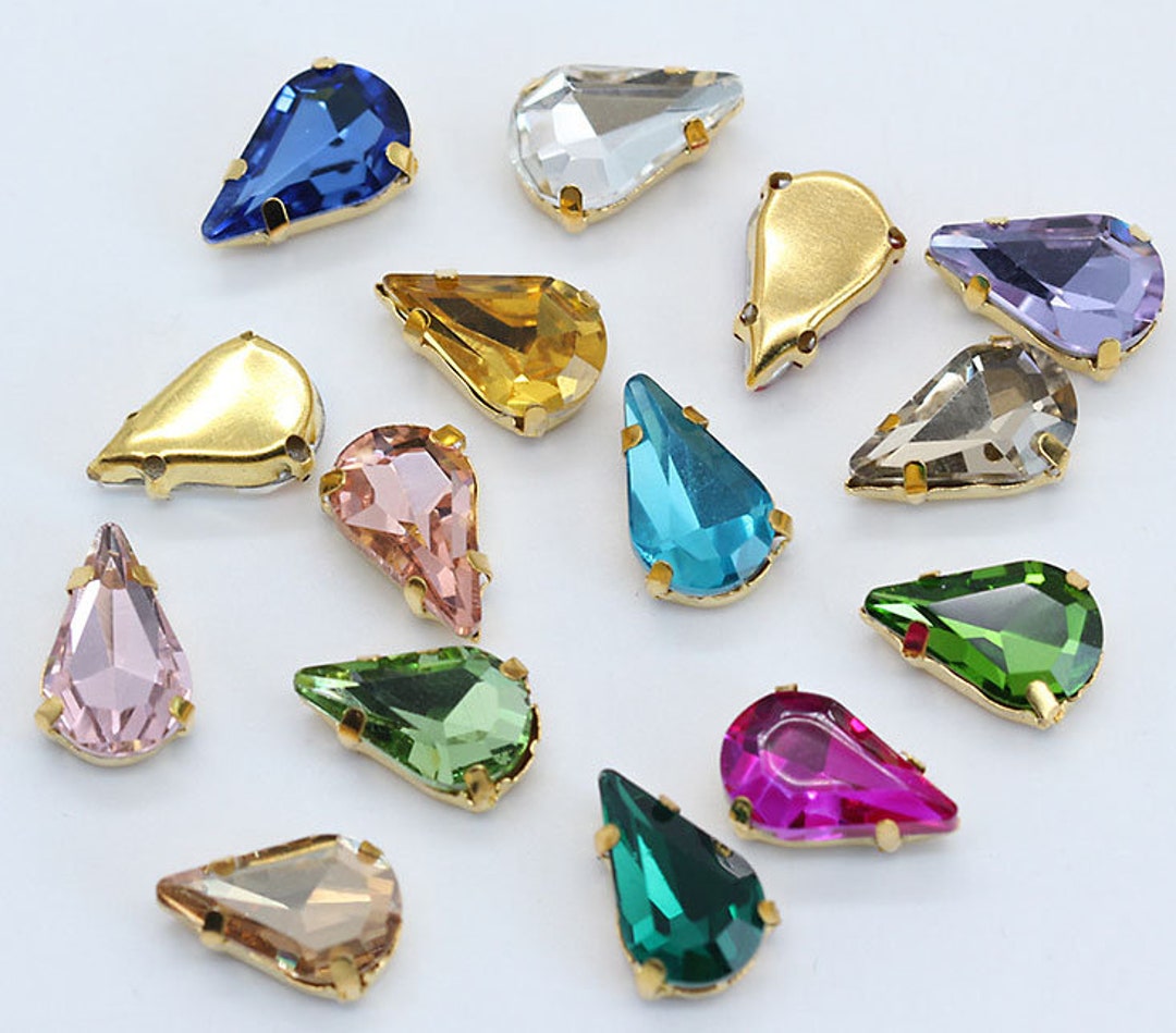 Tear Drop Sew on Crystals Pear Shape Sewing Rhinestones Fancy Stone