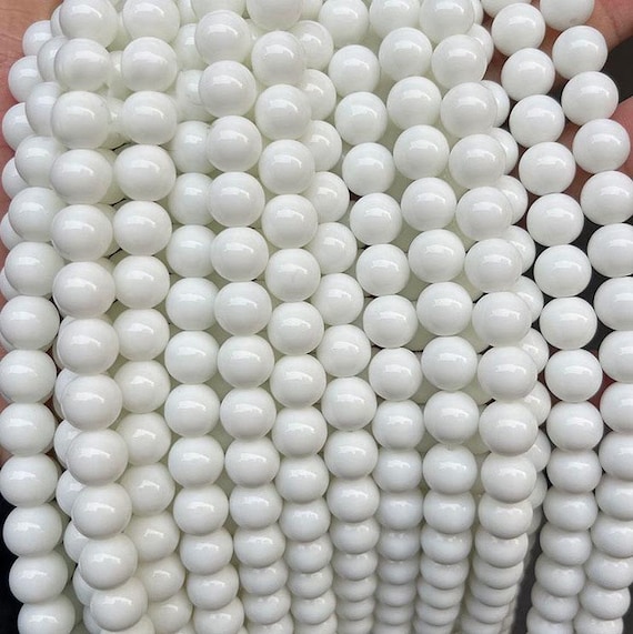 6/8/10mm Pietra Bianca Naturale Sfaccettata Perline Giade Agata - Foto 2