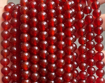 Red Agate Gemstone Beads Carnelian Crystal Round Beads Gemstone Loose Beads For Jewelry Making 4mm 6mm 8mm 10mm 12mm