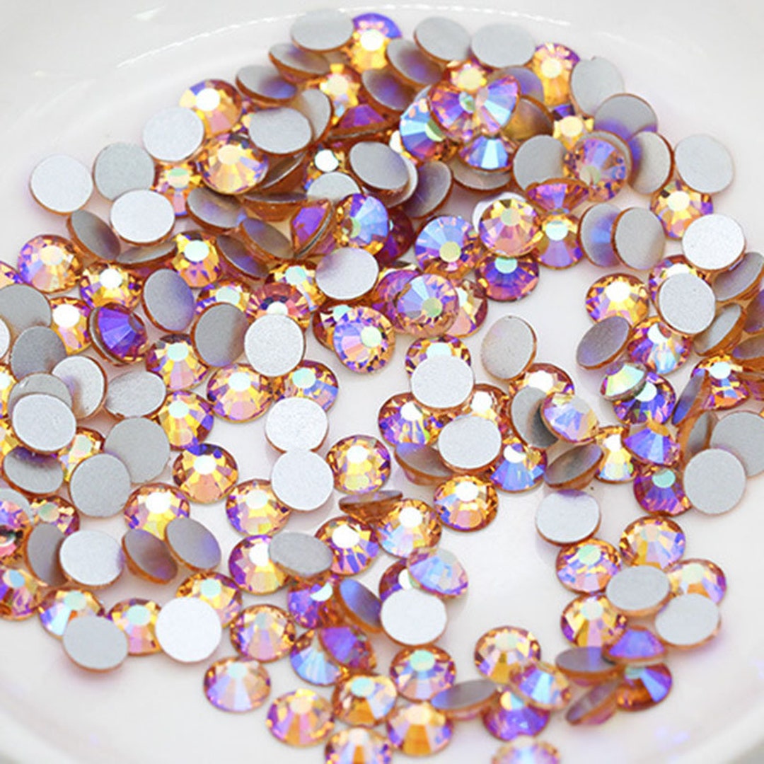 Champagne Rhinestone Micro Champagne AB Glass Rhinestones: Flatback Crystal Bling Decor - Etsy