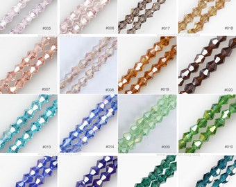 AB Color Bicone Beads Faceted Spacer Beads Aurora Borealis Crystal Findings Charms Bracelet Making Gems Jewelry Supplies 3mm 4mm 6mm 8mm