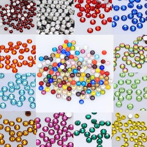 1440pcs Flatback Rhinestone Glass Crystals Bling Embellishments 2mm 3mm 4mm 5mm Flat Back Rhinestone Loose Beads