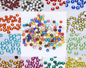 1440pcs Flatback Rhinestone Glass Crystals Bling Embellishments 2mm 3mm 4mm 5mm Flat Back Rhinestone Loose Beads