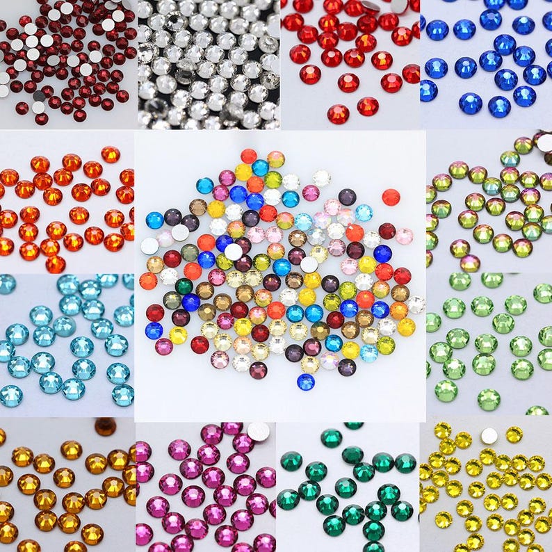1440 piezas de diamantes de imitación de vidrio con parte trasera plana: adornos brillantes, 2-5 mm imagen 11