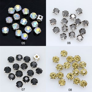 100pcs 3mm Montees Sew On Crystal Round Chatons Rhinestones with Setting Glass Beads For Fabric Bling Embellishments zdjęcie 3