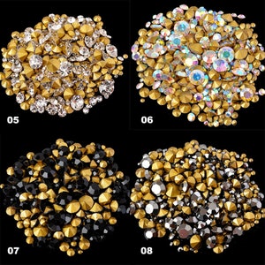 200pcs Mixed Size Rhinestone Pointed Back Crystals Jewelry Repairing Crystal Beads Chaton 3 Grams 1mm 2mm 3mm 4mm 5mm Bling Embellishments zdjęcie 4