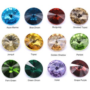 Rivoli Pointed Back Rhinestone 16mm 25mm Crystals Glass Loose Beads Round Fancy Stone Faceted Embellishment Gems