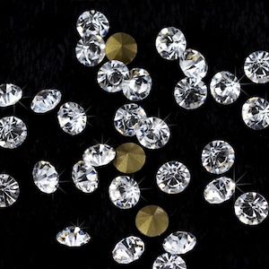 SS1~SS45 Chatons Strass a punta in vetro trasparente, perline di cristallo, abbellimenti scintillanti, perline di cristallo sciolte da 1 mm a 10 mm