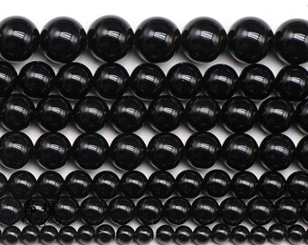 Black Onyx Gemstone Beads Natural Polished Agate Black Gemstone Loose Beads For Bracelet Jewelry Making Supplies