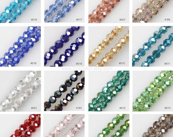 AB Color Glass Beads Faceted Round Crystal Loose Beads Aurora Borealis Bracelet Jewelry Making Beads 3mm 4mm 6mm 8mm 10mm