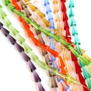 Cuentas cónicas de vidrio facetadas: Dijes para hacer joyas de cristal