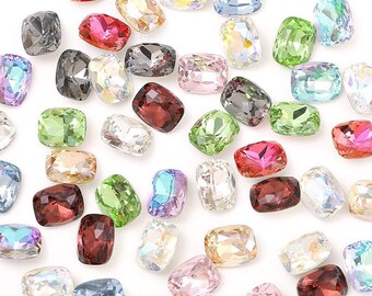 Rechteck Strass Kissenschliff Stein wies zurück Kristall Oval facettierte Achteck Edelstein Bling Verschönerung