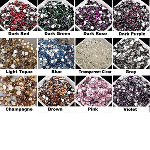 1000 Résine Dos Plat Strass Bricolage Déco Bling Embellissements 2mm 3mm 4mm 5mm 6mm Cristal Perles lâches image 2