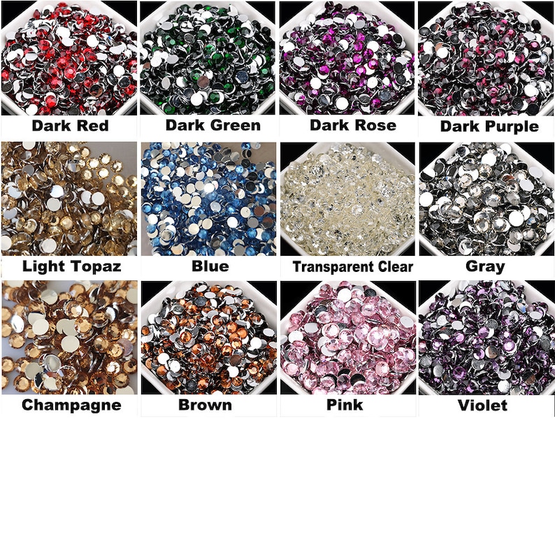 1000 Resin Flat Back Rhinestone DIY Deco Bling Embellishments 2mm 3mm 4mm 5mm 6mm Crystal Loose Beads image 2