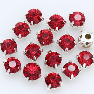 6mm Montees Sew On Rhinestone Chatons Crystal with Setting Glass Beads Bling Embellishments For Fabric