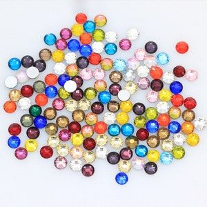 Mixed Color Glass Rhinestones: Flatback Crystal Bling Embellishments (2mm-6mm)