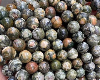Rainforest Jasper Beads: Green Rhyolite Gemstone, 15.5" Strand