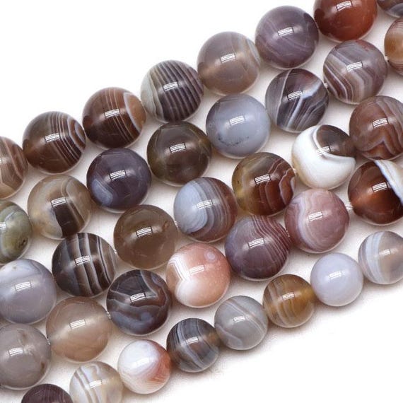 6-10mm Naturale Botswana Agates Perline Di Pietra Oliva - Foto 6