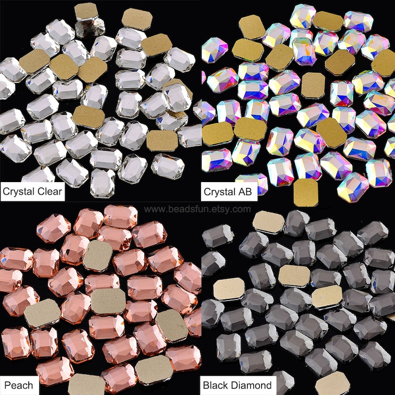Rectangle Rhinestone Pattern Rectangle Rhinestone Flatback: Crystal Bling Embellishments for Nail ...