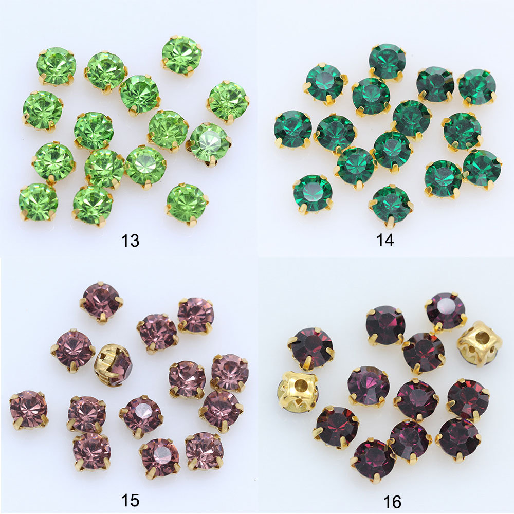 4mm Sew on Rhinestones: Gold Setting Crystal Chatons - 100pcs - Etsy