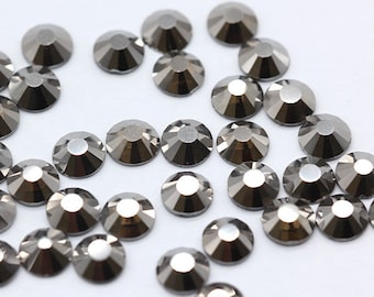 Hematite Gray Rhinestone Flat Back Crystal Glass Rhinestone Loose Beads 2mm 3mm 4mm 5mm 6mm Grey Bling Embellishments