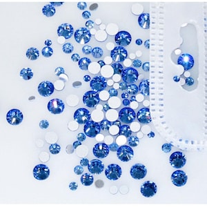 1440pcs Mixed Size Pack Rhinestone Flatback Crystal Glass Loose Beads Bling Embellishments 1mm~5mm Rhinestone Pack