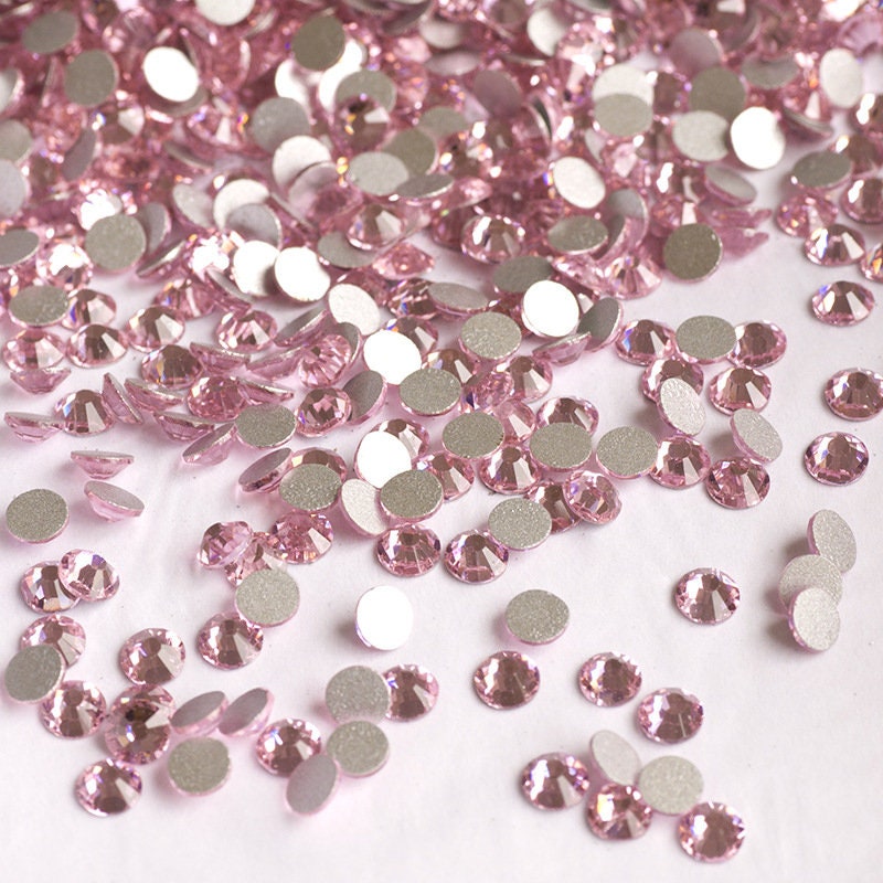 Light Pink Rhinestone Light Rose Glass Rhinestones: Flat Back Pink Crystal Beads (2-6mm) - Etsy