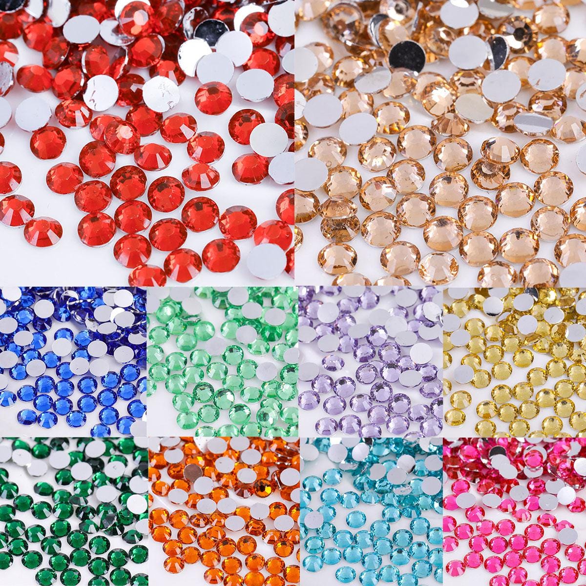 5000pcs Resin Flat Back Rhinestones: DIY Bling Embellishments, 2-6mm