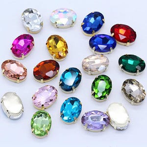 6x8mm,8x10mm Oval Sew on Crystals Rhinestone Glass Beads Fancy Stone Sewing Embellishment Montee Gemstone
