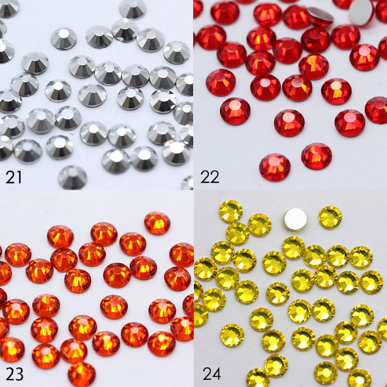 1440 piezas de diamantes de imitación de vidrio con parte trasera plana: adornos brillantes, 2-5 mm imagen 7