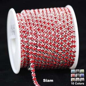 Sparkling Rhinestone Cup Chain Trim: Silver Plated, Jewelry Making, Sewing - SS12