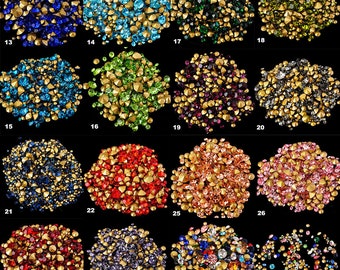 200pcs Mixed Size Rhinestone Pointed Back Crystals Jewelry Repairing Crystal Beads Chaton 3 Grams 1mm 2mm 3mm 4mm 5mm Bling Embellishments