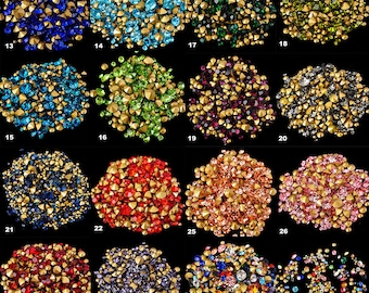 200pcs Taille mixte Strass Pointu Dos Cristaux Bijoux Réparation Perles de Cristal Chaton 3 Grammes 1mm 2mm 3mm 4mm 5mm Bling Embellissements