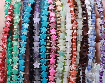 Gemstone Star Beads: 6mm Flat Heishi Beads for Jewelry Making