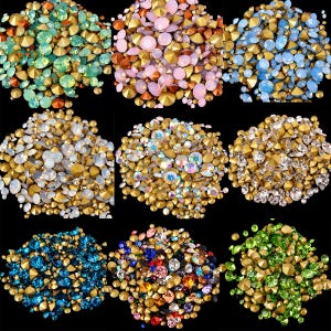 Piedras de imitación de varios tamaños con punta: Chatones de cristal, fabricación de joyas