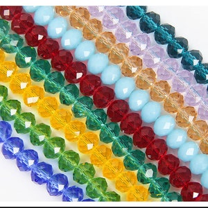 Facettierte Rondelle Perlen Glas Spacer Perlen Armband Schmuck machen Edelsteine handgemachte Lieferungen 4 mm 6 mm 8 mm 10 mm