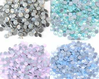 Opal Hotfix Rhinestone Flat back Iron on Glass Rhinestones Bling Embellishment 2mm 3mm 4mm 5mm Crystal Loose Beads