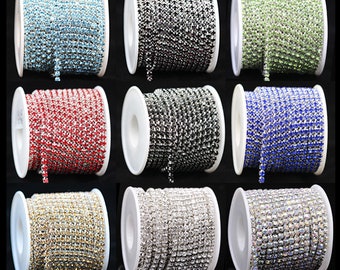 Strass Kette Glitzer Borte Strass Schliessung Tassenkette Verkauft Schüttgut Nähschmuck Herstellung Bling Verzierung