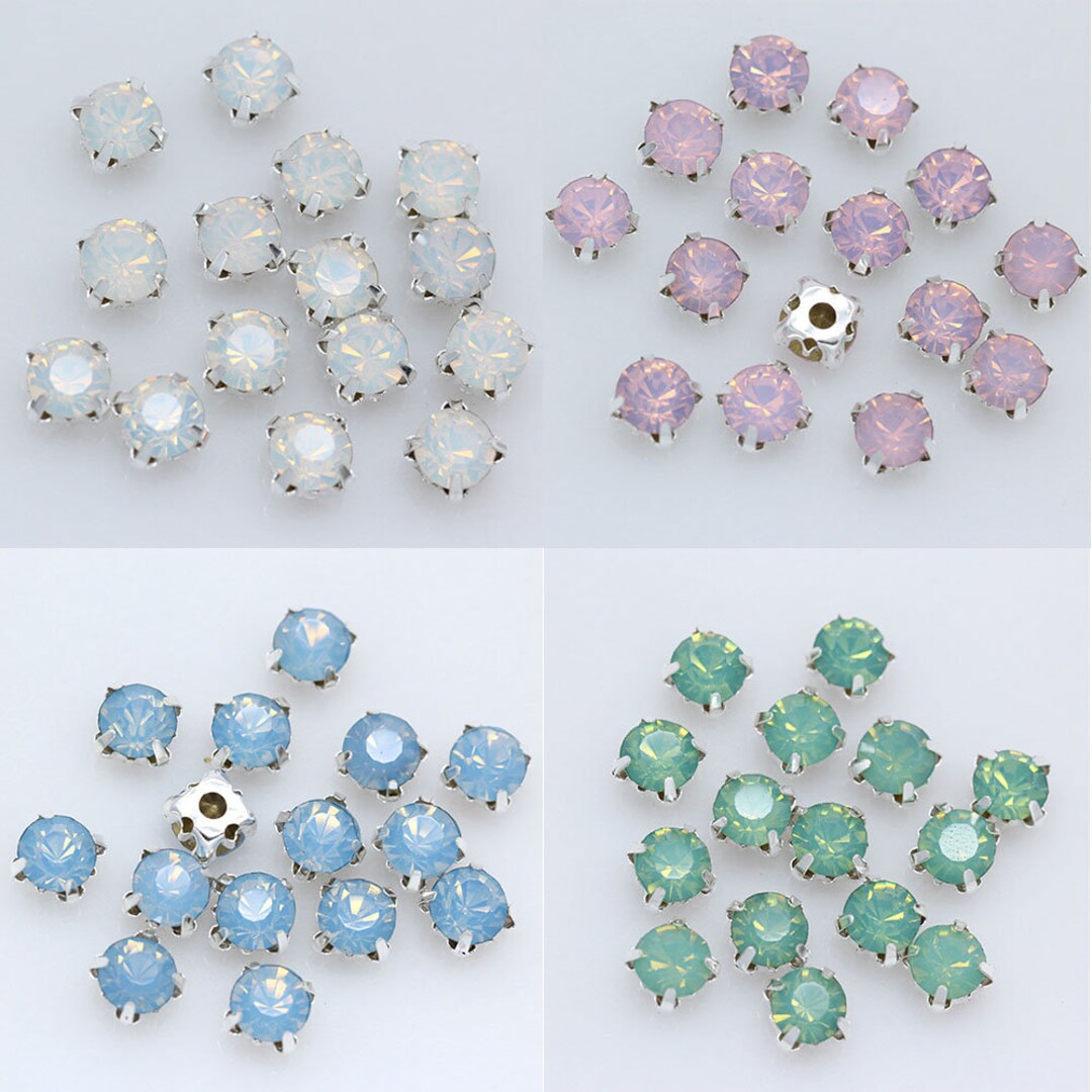 4mm Opal Sew on Chaton Montees Rhinestone Loose Beads Diamante Sparkling Crystal Sewing Gems
