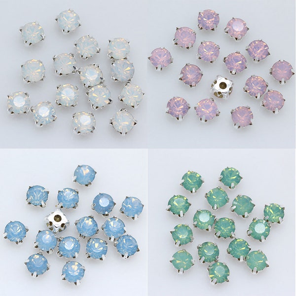 4mm Opal Sew On Chaton Montees Rhinestone Loose Beads Diamante Sparkling Crystal Sewing Gems Bling Embellishments