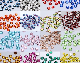 720pcs Flatback Rhinestone Glass Crystals Bling Embellishments 1mm 2mm 3mm 4mm 5mm Flat Back Rhinestone Loose Beads