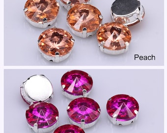 Rivoli 16mm 18mm Sew On Crystals Round Rhinestone Costume Decor Bling Embellishment Glass Beads