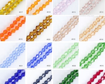 Bicone Crystal Glass Beads Faceted Spacer Beads Sparkling Findings Charms Bracelet Making Gems Jewelry Supplies 3mm 4mm 6mm 8mm