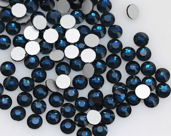 Montana Flat Back Rhinestone Dark Blue Crystal Loose Beads Flatback Rhinestone Bling Embellishments Costume Decor 2mm 3mm 4mm 5mm 6mm