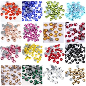 Piedras de cristal termoadhesivas: Adornos de cristal brillante, termoadhesivos - 2-6 mm
