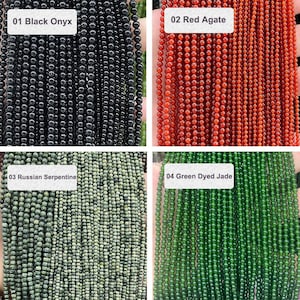 2mm 3mm Gemstone Beads: Round Crystal Healing Stone DIY Supplies