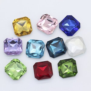 Perline di vetro con strass ottagonali, cristalli a punta da 18 mm e 23 mm, pietre preziose sfaccettate e decorazioni decorative
