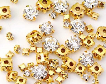 Montees Sew On Rhinestone Loose Montee Beads Sew On Chatons Sparkling Sewing Gems Bling Embellishments 3mm, 4mm, 5mm, 6mm, 7mm, 8mm, 10mm