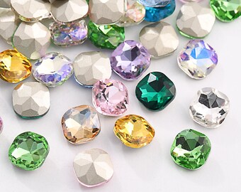 Kissenschliff quadratische Kristalle für Schmuck machen ausgefallene Stein facettierten Edelstein Strass Verschönerung Edelsteine