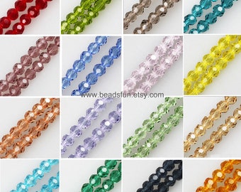 Faceted Glass Beads Spacer Beads Sparkling Crystal Loose Beads Bracelet Charms Findings Jewelry Making Gems 3mm 4mm 6mm 8mm 10
